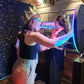 Guests using the LCD Photo Booth at a Bar Mitzvah event