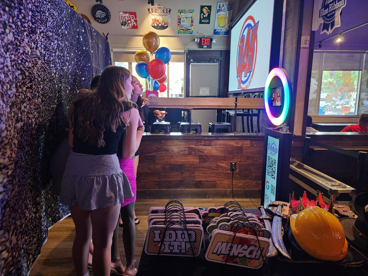 LCD Photo Booth setup at a Bar Mitzvah event