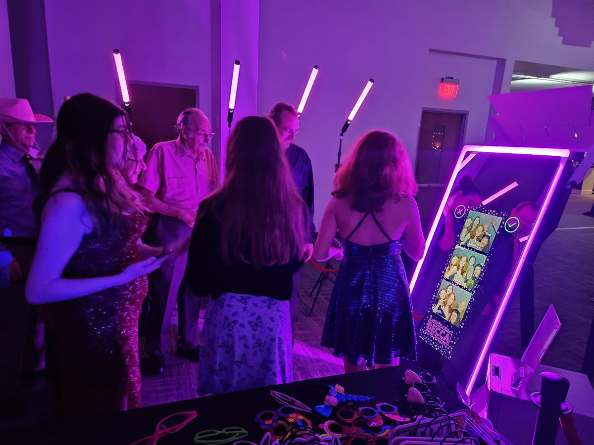 Guest at a Bat Mitzvah using the Mirror Photo Booth