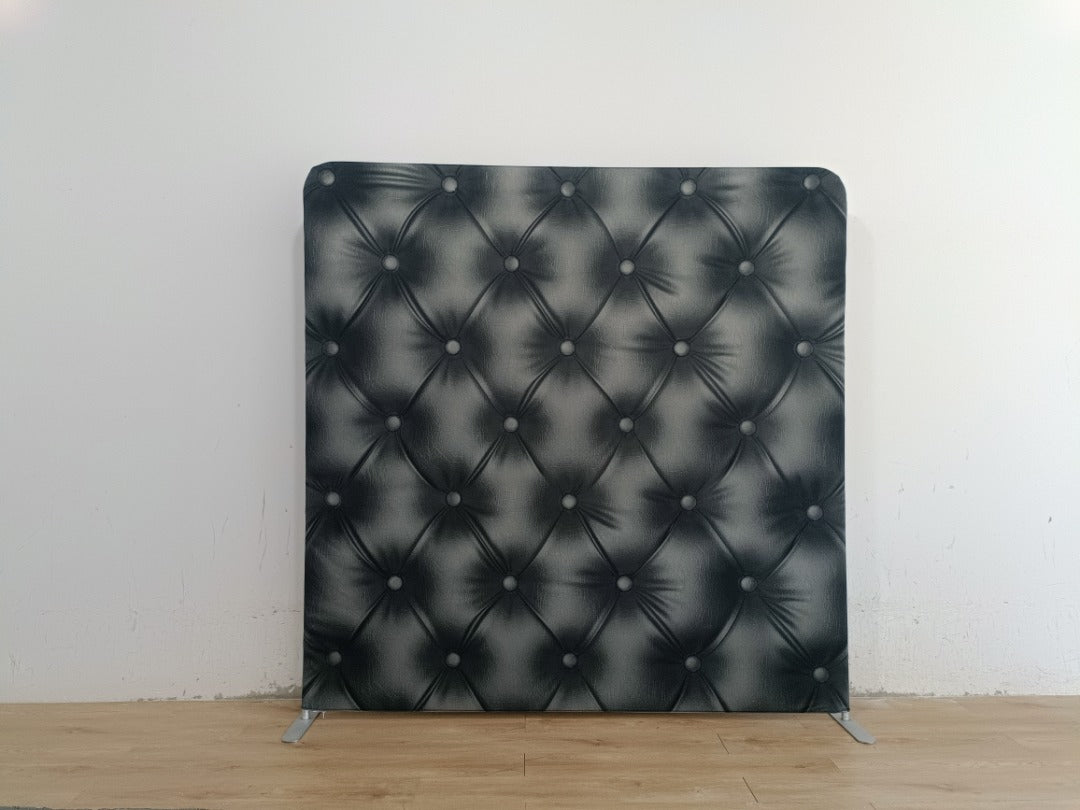 Deluxe black 8x8 event backdrop rental by Snap&Fun