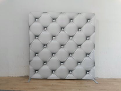 Deluxe white 8x8 event backdrop rental by Snap&Fun