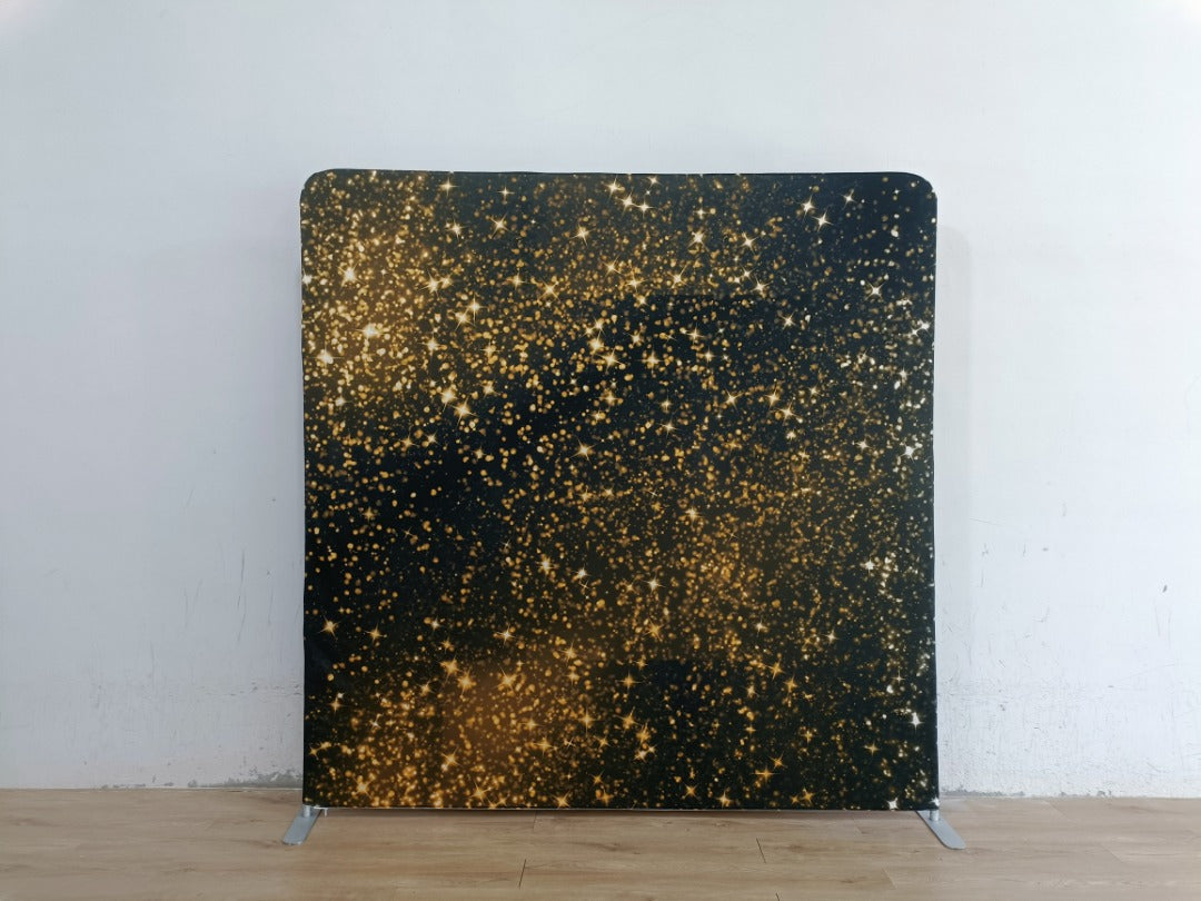 Gold and black 8x8 event backdrop, alternate style