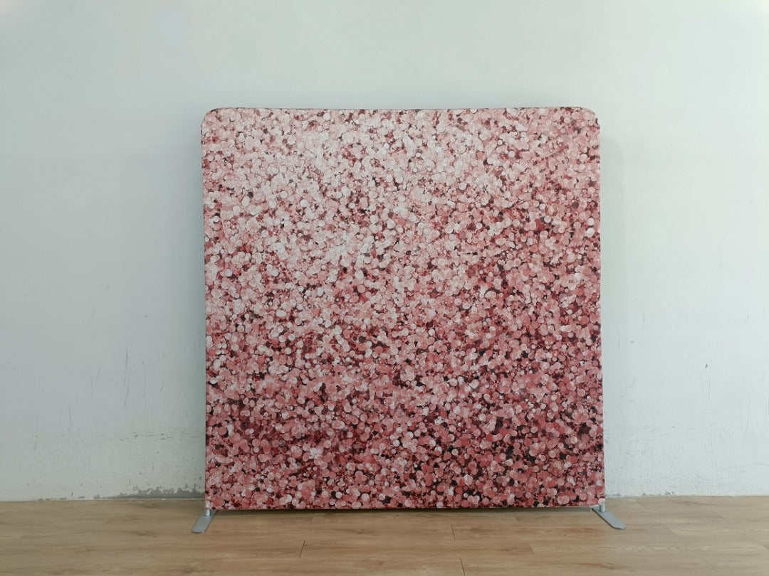Pink 8x8 event backdrop rental by Snap&Fun
