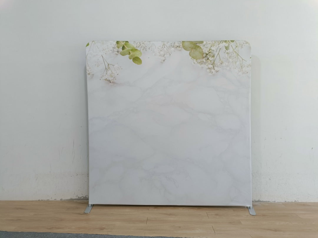 Wedding white 8x8 event backdrop rental by Snap&Fun